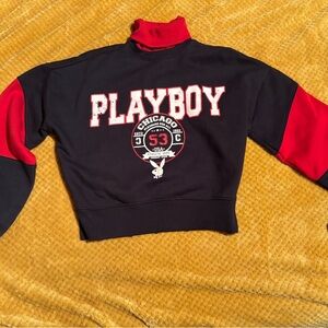 PLAYBOY Black and Red Turtleneck Sweater